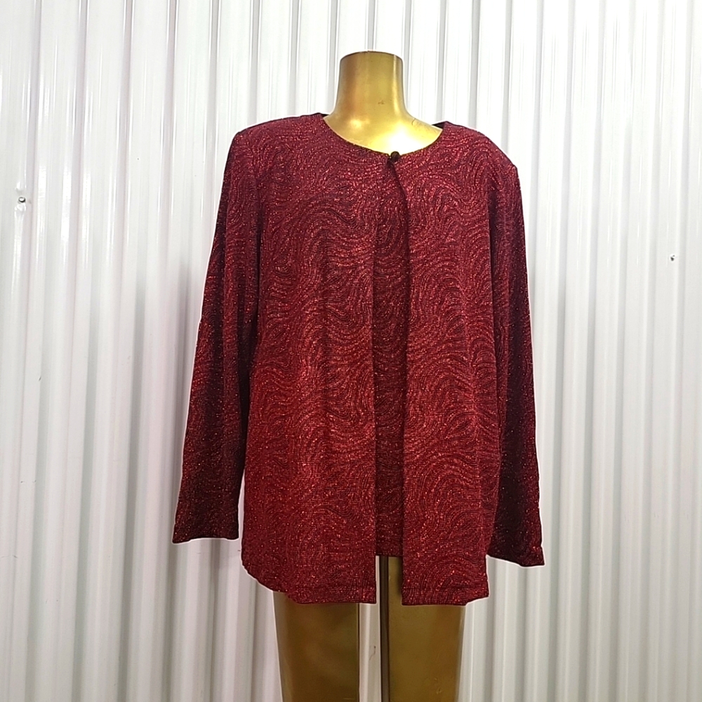 JBS Limited Holiday Sparkle Tank With Jacket With Size 2x womens tops Red